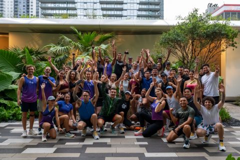 a group shot of a local Miami run club